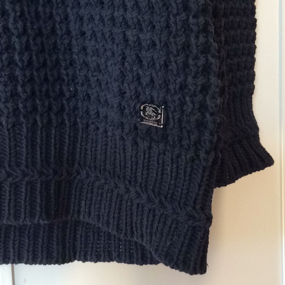 VTG Navy Burberry Unisex Cotton Crewneck Sweater Large - Picture 8 of 16